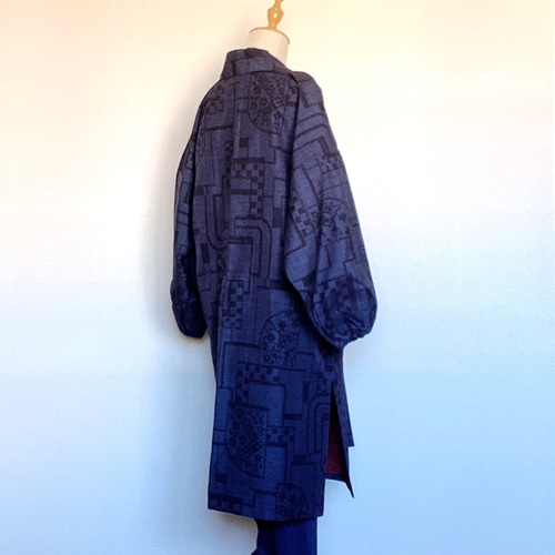 ♪着物リメイク♪ 結城紬2点コート裏あり