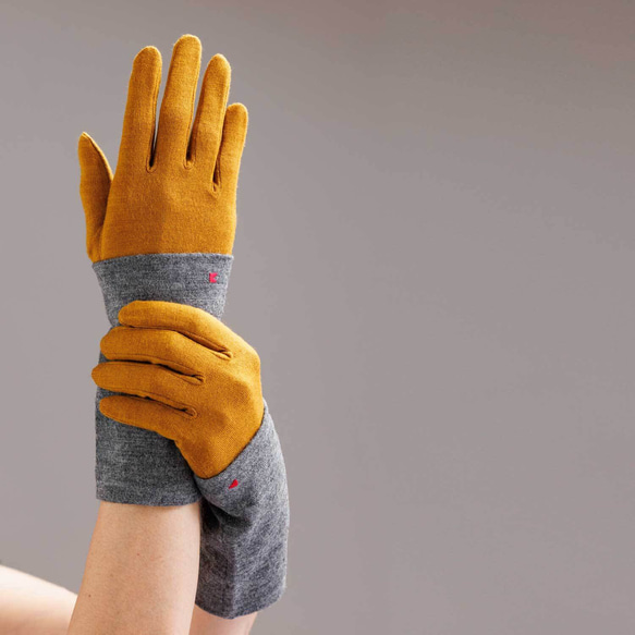 包郵【100%羊毛手套】104芥末色/讓你的雙手看起來更漂亮的手套 第7張的照片