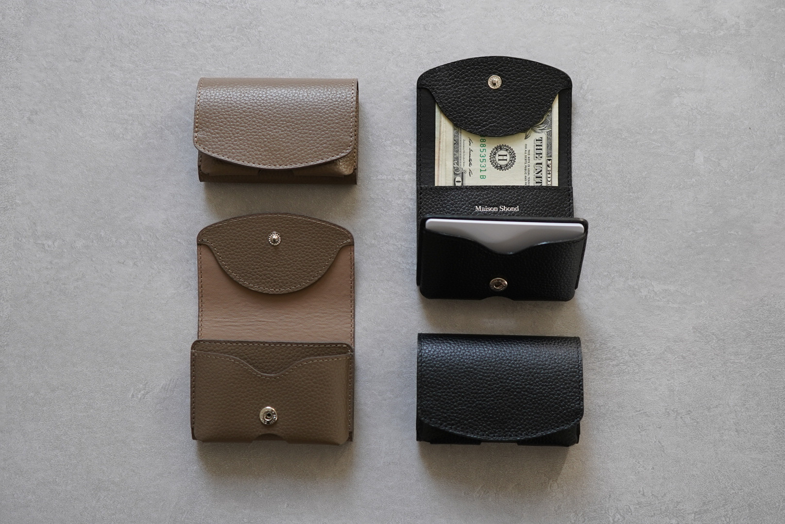 MaisonSbondメゾンドエスボンド 三つ折り財布 黒 - 折り財布