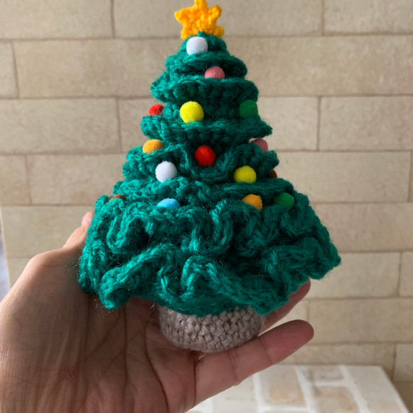 手編みのあったかクリスマスツリー 3枚目の画像