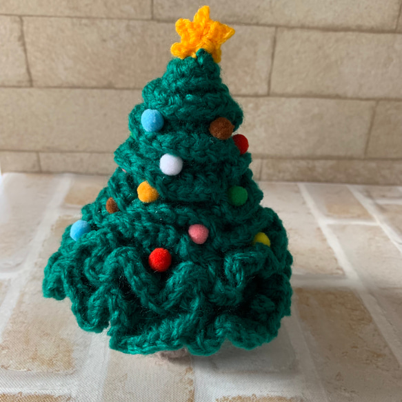 手編みのあったかクリスマスツリー 4枚目の画像