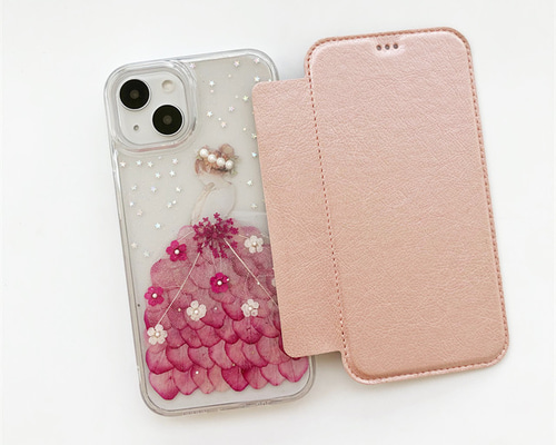 Tiaraページ★押し花ケース Amazon | ［らふら］Google Pixel8a 名入れ 押し花風