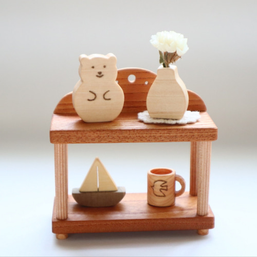 しろくま貯金箱小物・ミニチュア・くまのぬいぐるみに◎〚小さなくま