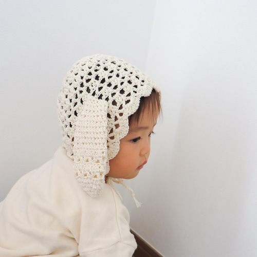 再販！】うさ耳ボンネット 帽子(ベビー・キッズ) mimo.cona 通販