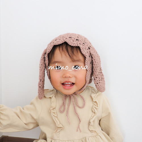 再販！】うさ耳ボンネット 帽子(ベビー・キッズ) mimo.cona 通販