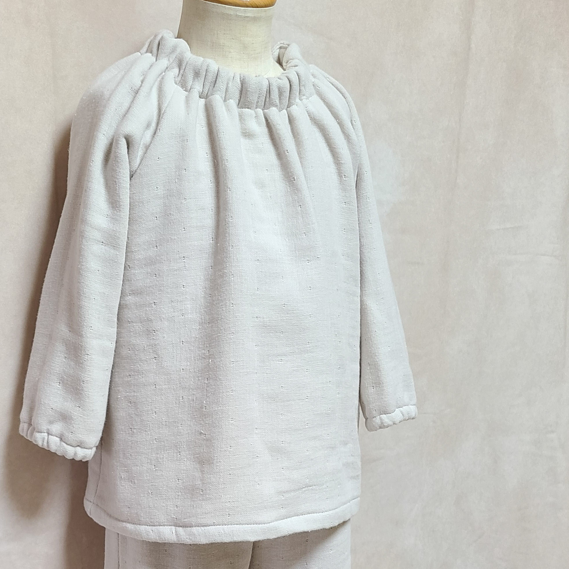 【優しさに包まれる 泉州タオルで作る服】ラグラントップス　子供服100〜130サイズ