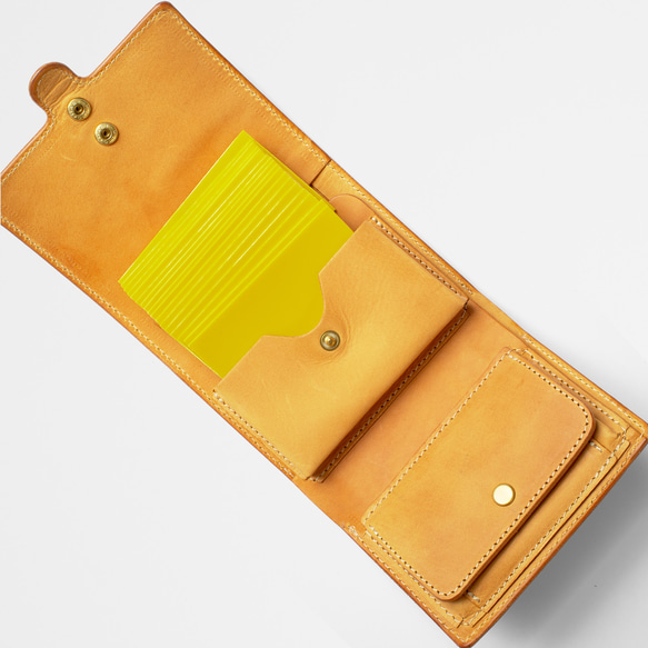 レザーくるみ財布/Color:Honey 5枚目の画像