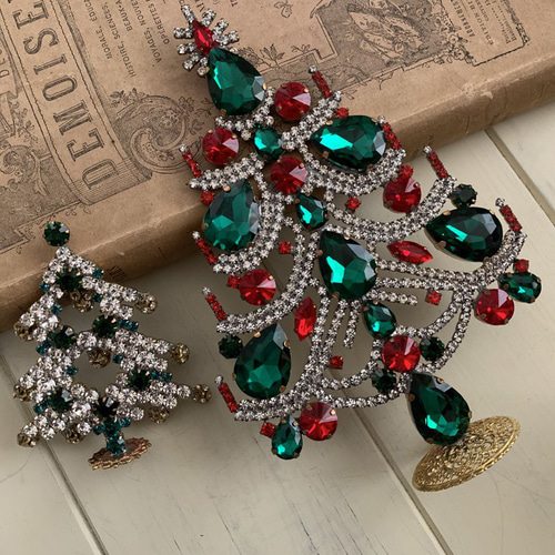 チェコガラスのクリスマスツリー♪drop*green&red その他