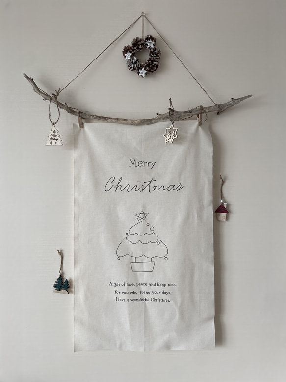 名入れ無料/Christmas tapestry/クリスマスタペストリー/ツリー/リース /クリスマス/タペストリー 3枚目の画像