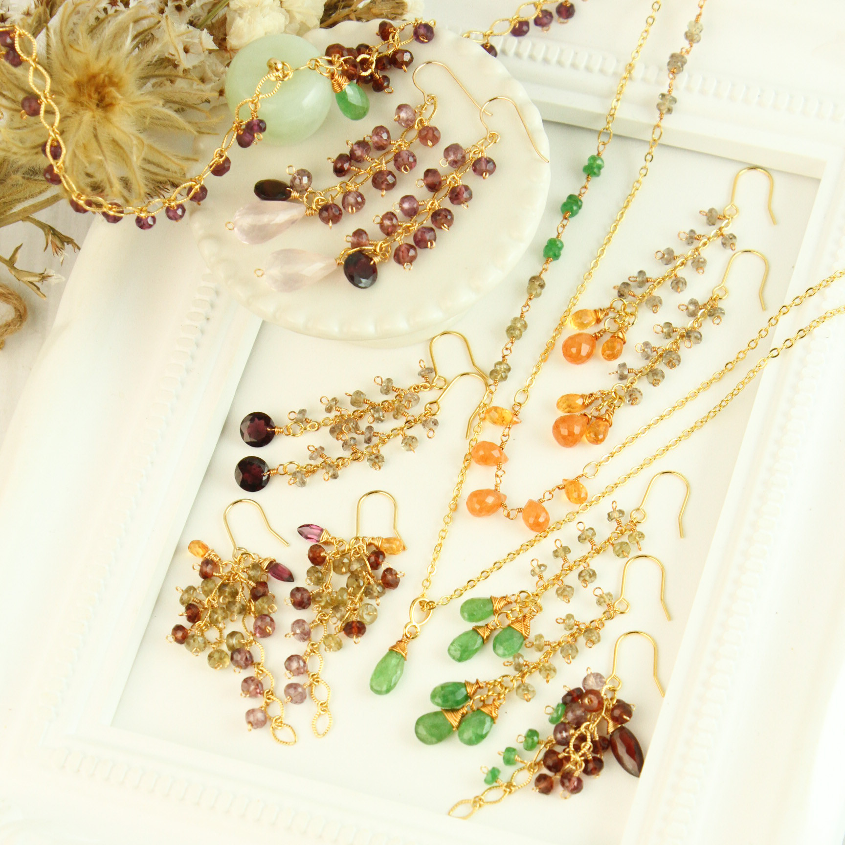 【超希少】カラーチェンジガーネット ロードライトガーネット 耳飾り