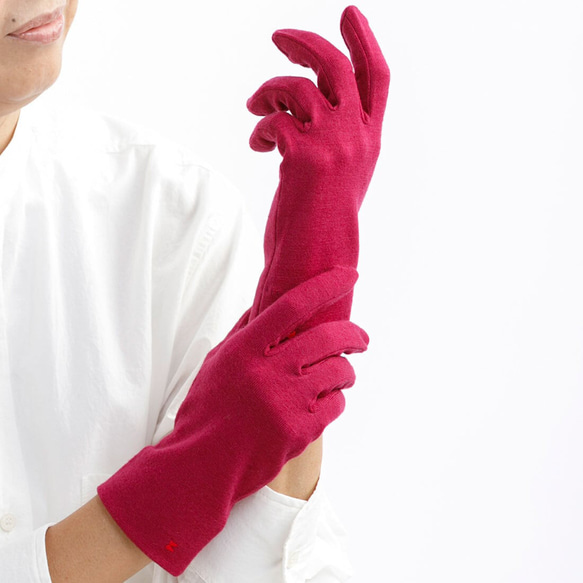 包郵【100%羊毛手套】131洋紅色/讓你的手看起來很漂亮的手套 第2張的照片