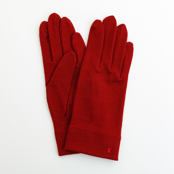 送料無料【ウール100%手袋】109 バーガンディー /手がキレイに見える手袋 3枚目の画像