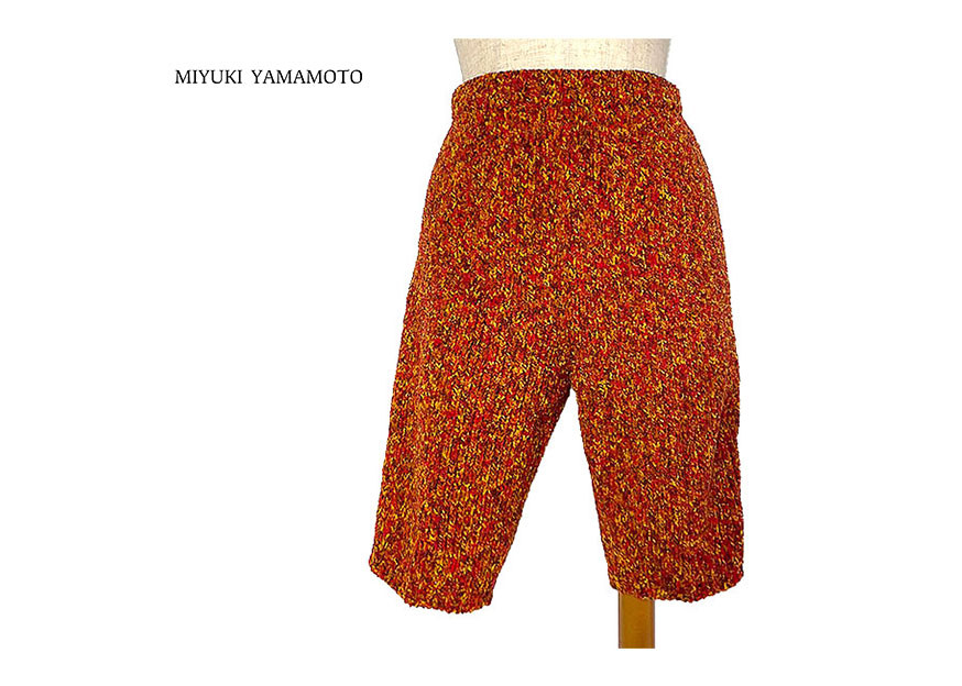 ブークレ ニット / ハーフパンツ / オレンジ / 1点物 / ニットウェア (No,217)