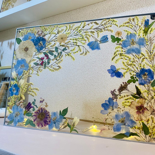 フラワーフレーム/アクリルフレーム/ドライフラワー/押し花/バラ