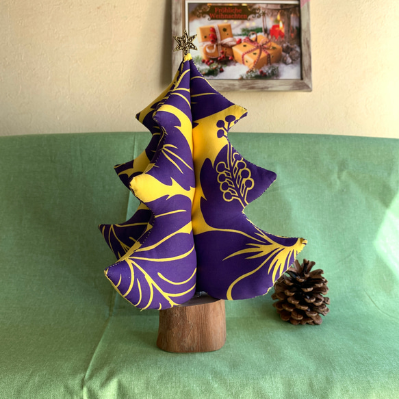 ツリー / クリスマスツリー　布製ツリー　大きいツリー　ハイビスカス　ハワイアン　フラダンス 個性的 1枚目の画像