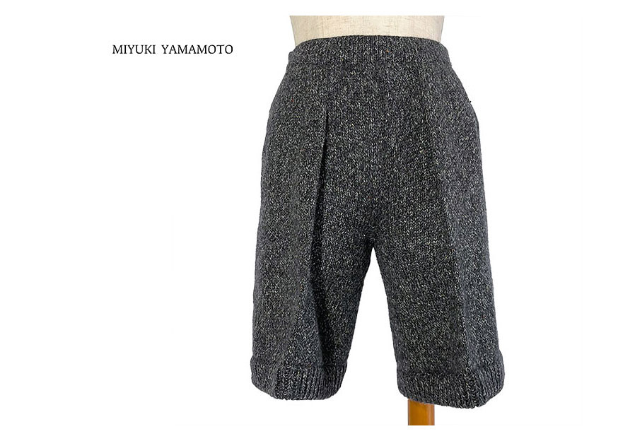 アルパカニット / 1点物 / ハーフパンツ / ダークグレー / ニットウェア (No,179)