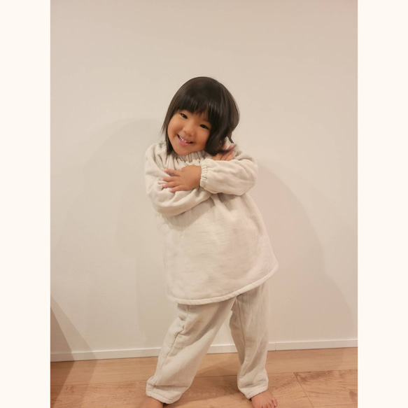 【優しさに包まれる 泉州タオルで作る服】ロング丈パンツ ズボン　子供服100〜130サイズ 6枚目の画像