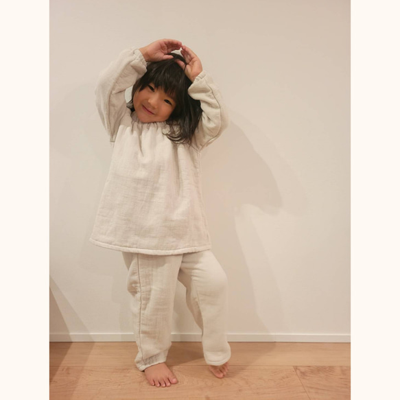 【優しさに包まれる 泉州タオルで作る服】ロング丈パンツ ズボン　子供服100〜130サイズ 7枚目の画像