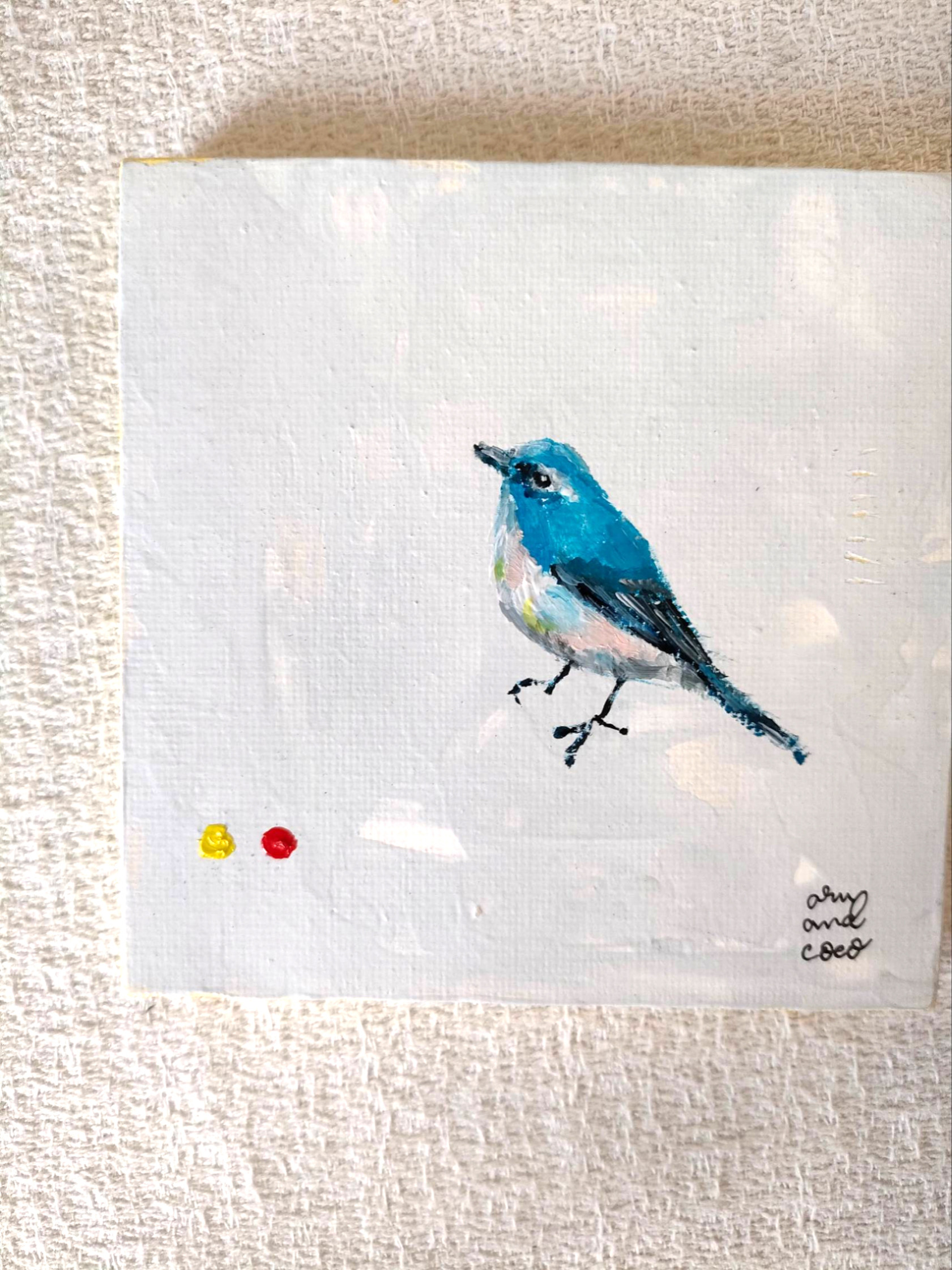 【美品】絵画　青い鳥 【美品】絵画　青い鳥