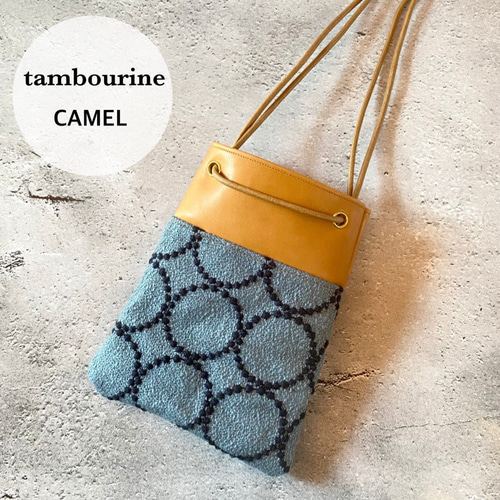 ミナペルホネン 【タンバリン】×本革 ハンドメイドスマホショルダー 