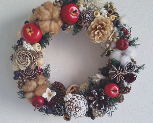 ⌘ クリスマスリース ⌘ 森のクリスマスリース ⌘ クリスマスリース ⌘ 35cm 森のクリスマスリース 【 受注製作