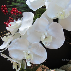 【お正月ハンドメイド2024】胡蝶蘭と利休草のお正月飾り　 5枚目の画像