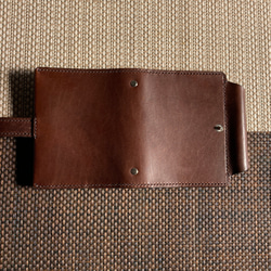 【mini6深棕色固定帶】迷你6孔管狀筆筒系統筆記本護照套SN6B-005dbn 第4張的照片
