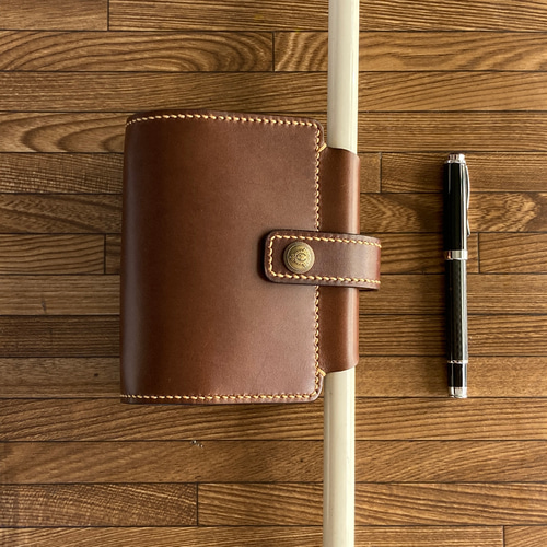ミニ6穴 システム手帳 本革 プルアップ アンティーク調