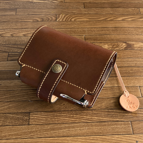 ミニ6穴 システム手帳 本革 プルアップ アンティーク調