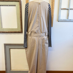 特價 Easy 背帶褲❤️無袖 sarouel 背帶褲 米色 (尺碼 L~LL) 第9張的照片