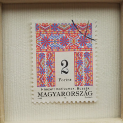 外国切手のインテリアフレーム(刺繍モチーフ/ハンガリー)『Creema限定』 7枚目の画像