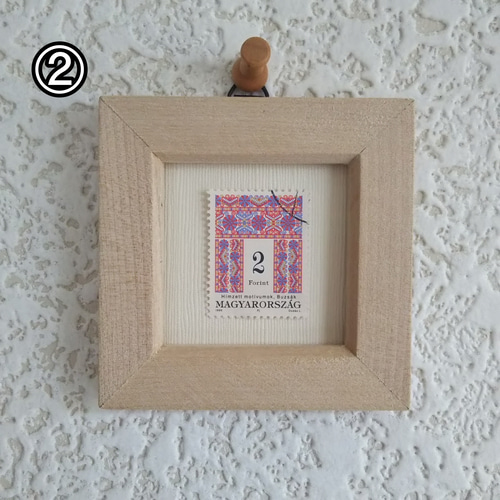 外国切手のインテリアフレーム(刺繍モチーフ/ハンガリー