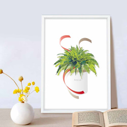 シンプル 　植物　かわいい  ポスター　A4    アート　アートポスター　seiはオリジナル専門スタジオ　807 1枚目の画像