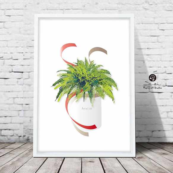 シンプル 　植物　かわいい  ポスター　A4    アート　アートポスター　seiはオリジナル専門スタジオ　807 2枚目の画像