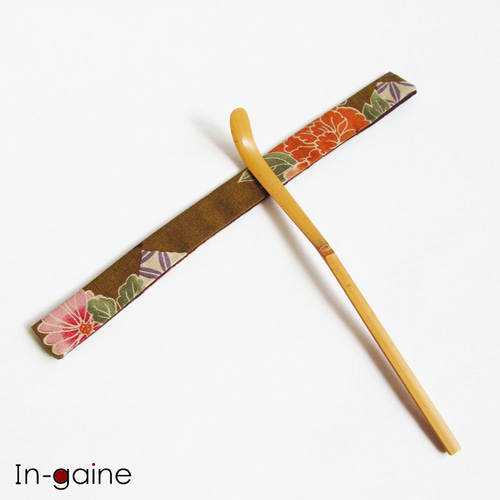 茶道具】茶杓仕覆 茶杓入れ(花柄茶)TYH-009B その他インテリア