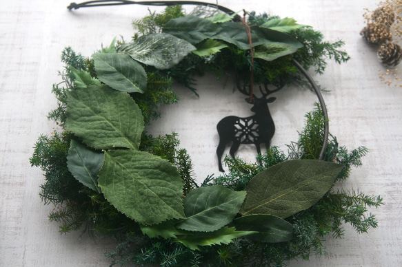Christmas Wreath トナカイL -black- 8枚目の画像