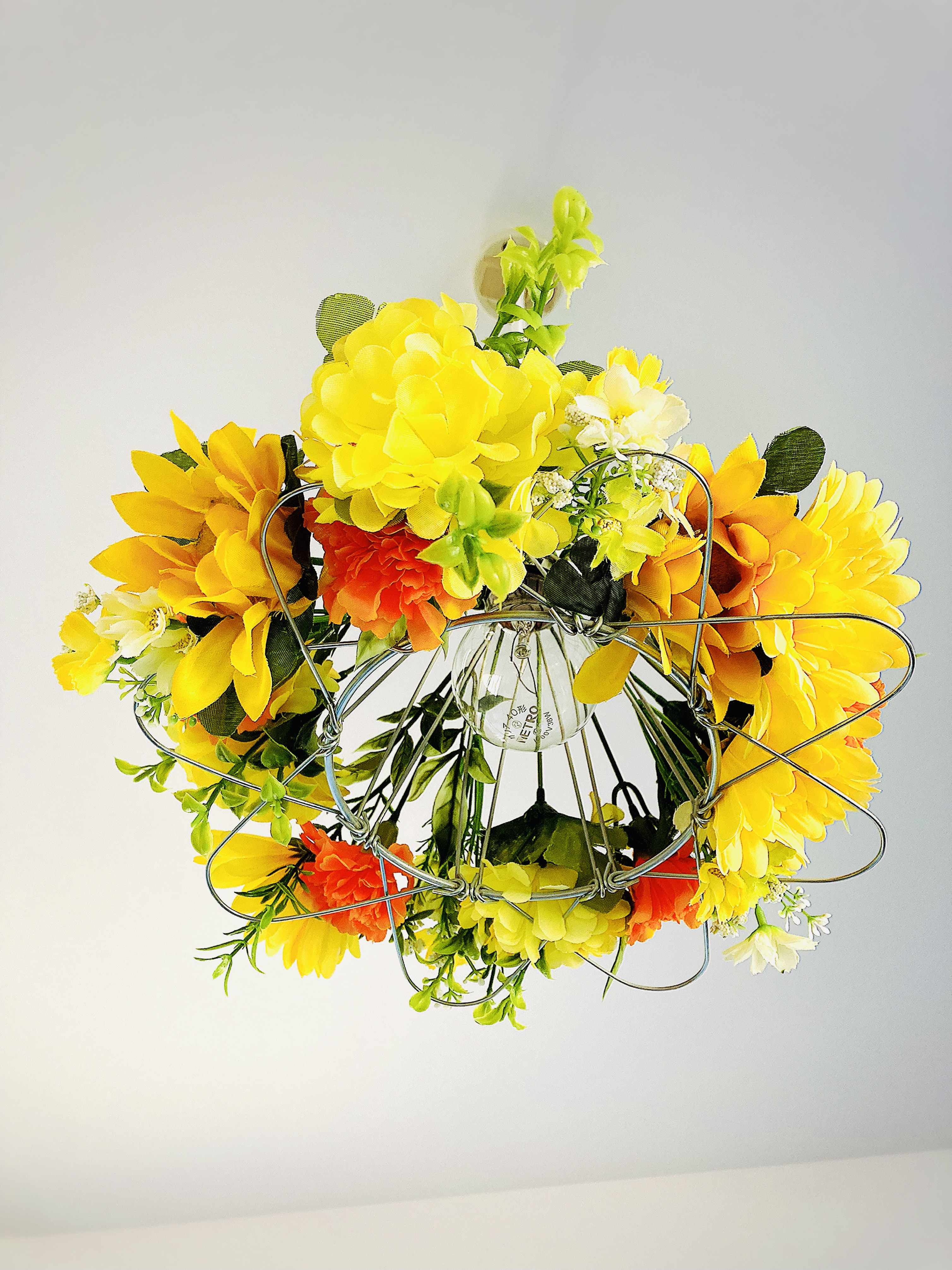 イエロー　フラワーペンダントライト   モダン オシャレ照明        Ω