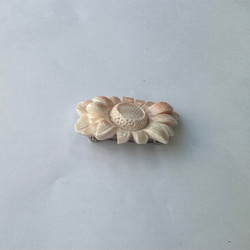 珊瑚彫りブローチ『菊』　訳あり特価品　R41106H1 9枚目の画像