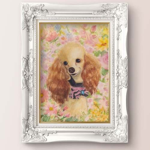 花とうちの子＊ペット似顔絵＊手描きイラスト＊オーダーメイドの