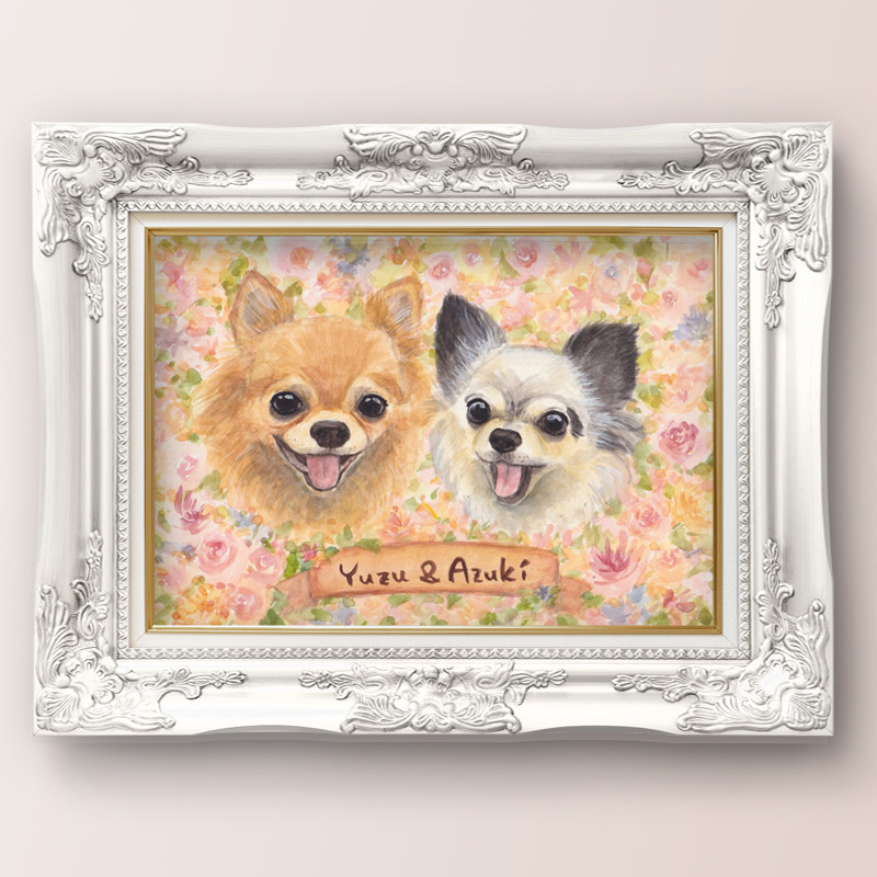 花子さまオーダー 似顔絵「うちの犬」 オーダー 似顔絵「うちの犬」犬/イラスト/アート/絵画/うちの子