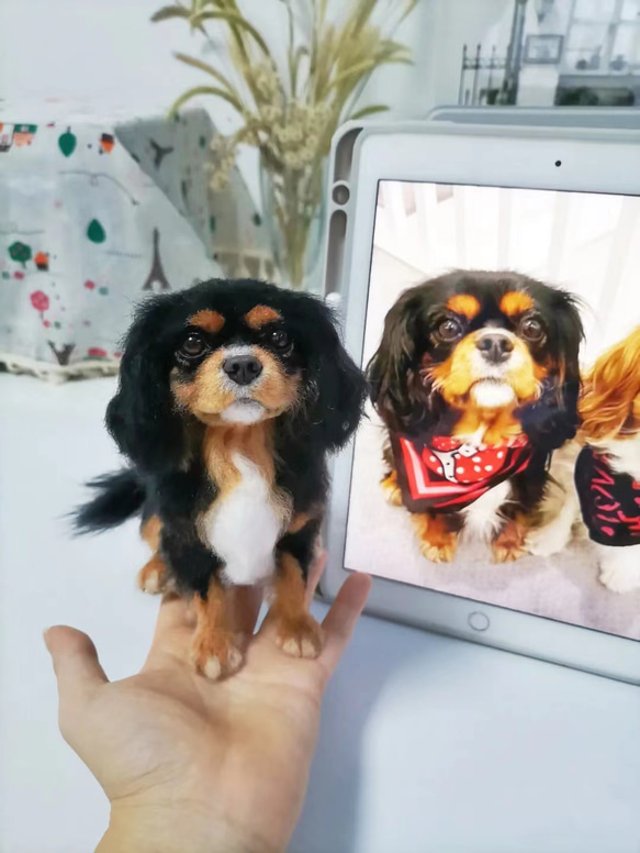 【オーダーメイドペット】羊毛フェルト、うちの子　犬ぬいぐるみ、フェルト犬、羊毛犬、肖像画、犬猫人形 プレゼントやギフトに 100% 模様