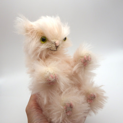 【テディベア】猫　長毛種　シャンパンピンク　デンスモヘア　ふさふさ【210】 10枚目の画像