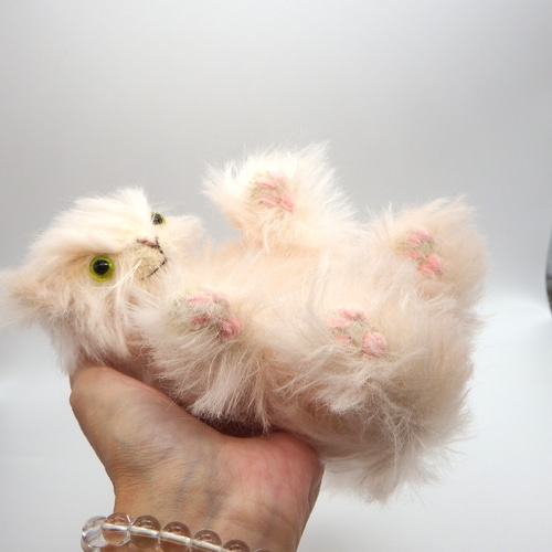 テディベア】猫 長毛種 シャンパンピンク デンスモヘア ふさふさ【210