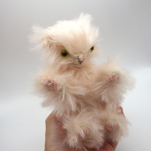 テディベア】猫 長毛種 シャンパンピンク デンスモヘア ふさふさ【210