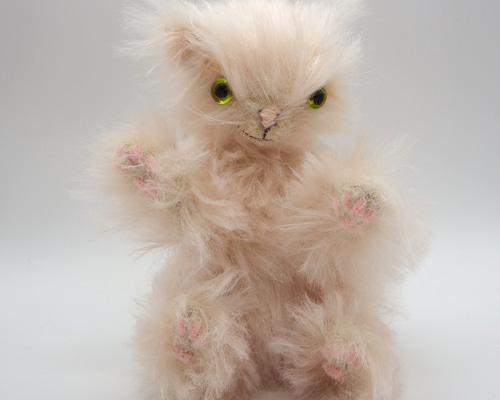 作家 haco deco様のピンクの猫 テディベア ぬいぐるみ
