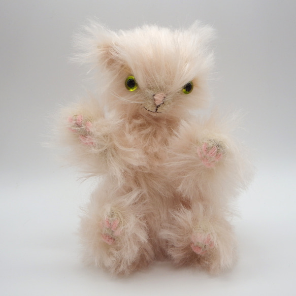 テディベア】猫 長毛種 シャンパンピンク デンスモヘア ふさふさ【210