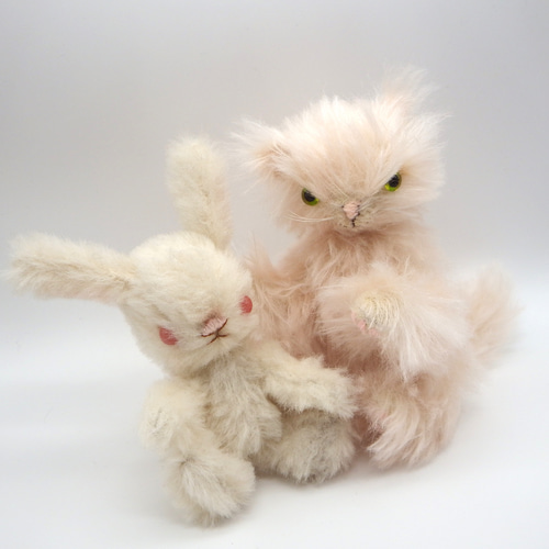 テディベア】猫 長毛種 シャンパンピンク デンスモヘア ふさふさ【210