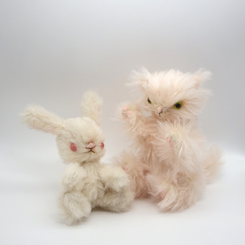 ピンクハウス テディベア、白ネコセット ピンクハウス テディベア、白