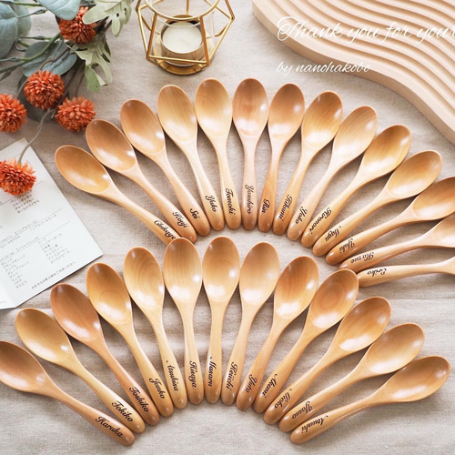 ♡結婚式席札・プチギフトに♡お名前入りつやありスプーン♥出産祝いに