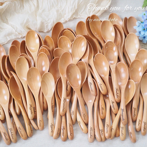 ♡結婚式席札・プチギフトに♡お名前入りつやありスプーン♥出産祝いに